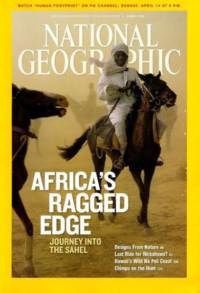 Copertina di National Geographic di aprile 2008 con una foto di Pascal Maitre